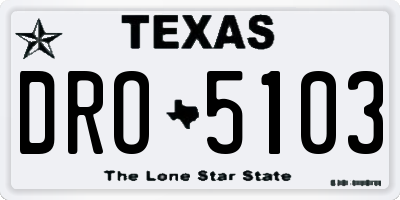 TX license plate DRO5103