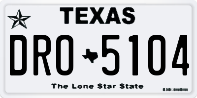 TX license plate DRO5104