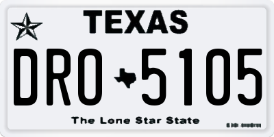 TX license plate DRO5105
