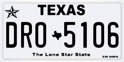 TX license plate DRO5106