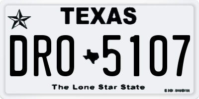 TX license plate DRO5107