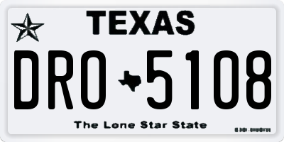 TX license plate DRO5108