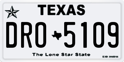 TX license plate DRO5109