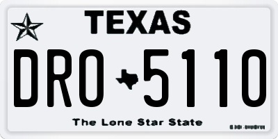 TX license plate DRO5110