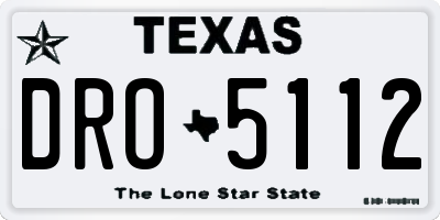 TX license plate DRO5112