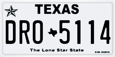 TX license plate DRO5114
