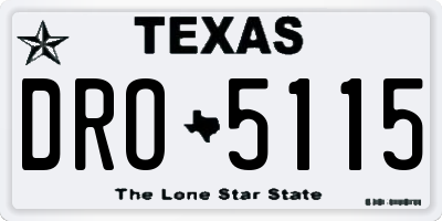 TX license plate DRO5115