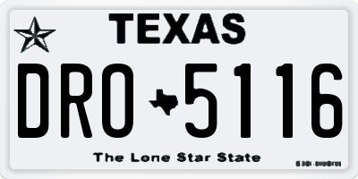 TX license plate DRO5116