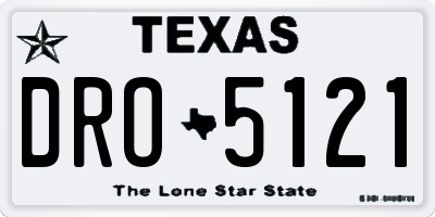 TX license plate DRO5121