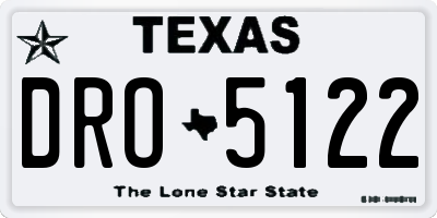 TX license plate DRO5122