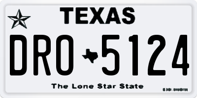 TX license plate DRO5124