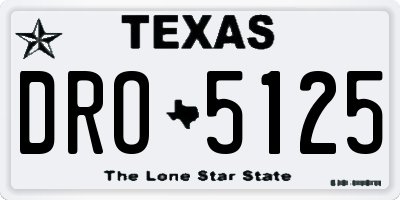 TX license plate DRO5125