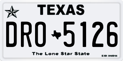 TX license plate DRO5126