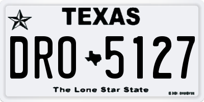 TX license plate DRO5127