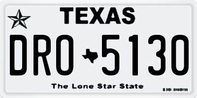 TX license plate DRO5130