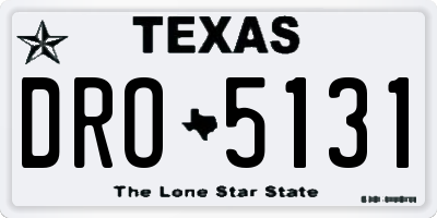 TX license plate DRO5131