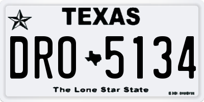 TX license plate DRO5134