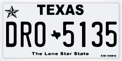 TX license plate DRO5135