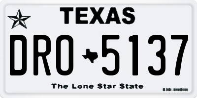 TX license plate DRO5137