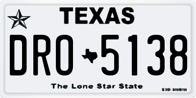 TX license plate DRO5138