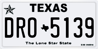 TX license plate DRO5139