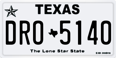 TX license plate DRO5140