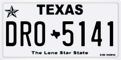 TX license plate DRO5141