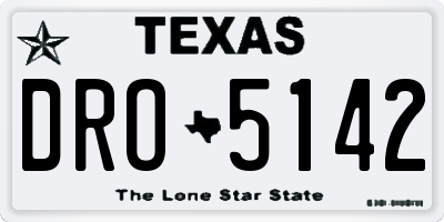 TX license plate DRO5142
