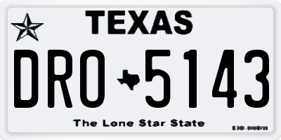 TX license plate DRO5143