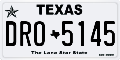 TX license plate DRO5145