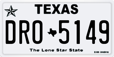 TX license plate DRO5149