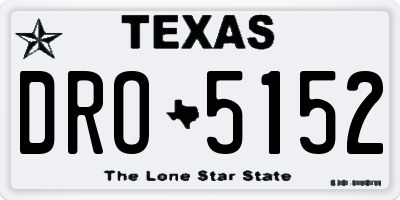 TX license plate DRO5152