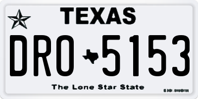 TX license plate DRO5153