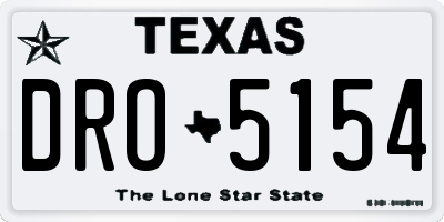 TX license plate DRO5154