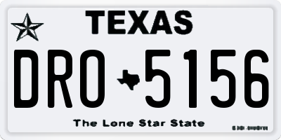 TX license plate DRO5156