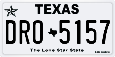 TX license plate DRO5157