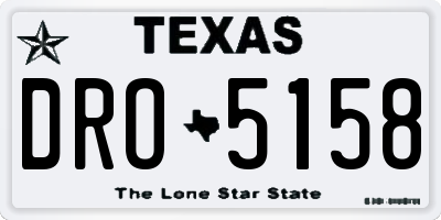 TX license plate DRO5158