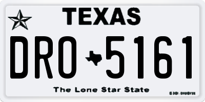 TX license plate DRO5161