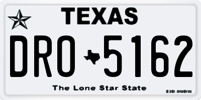 TX license plate DRO5162