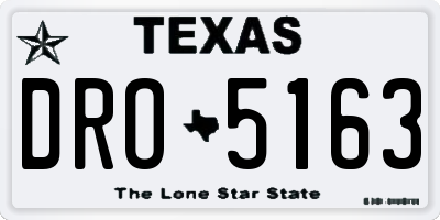 TX license plate DRO5163
