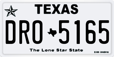 TX license plate DRO5165