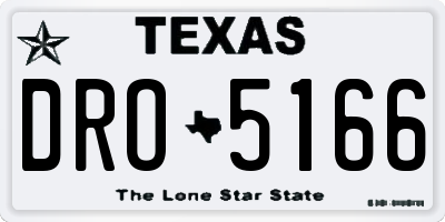 TX license plate DRO5166