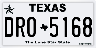 TX license plate DRO5168