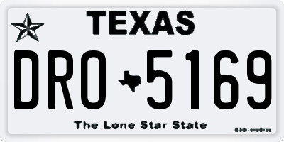 TX license plate DRO5169