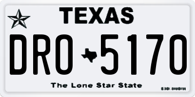 TX license plate DRO5170