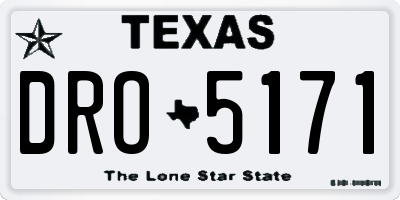 TX license plate DRO5171