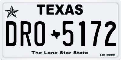 TX license plate DRO5172
