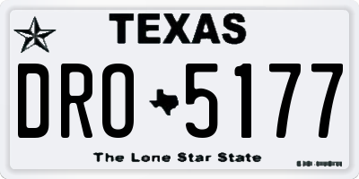TX license plate DRO5177