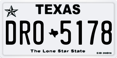 TX license plate DRO5178