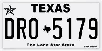 TX license plate DRO5179